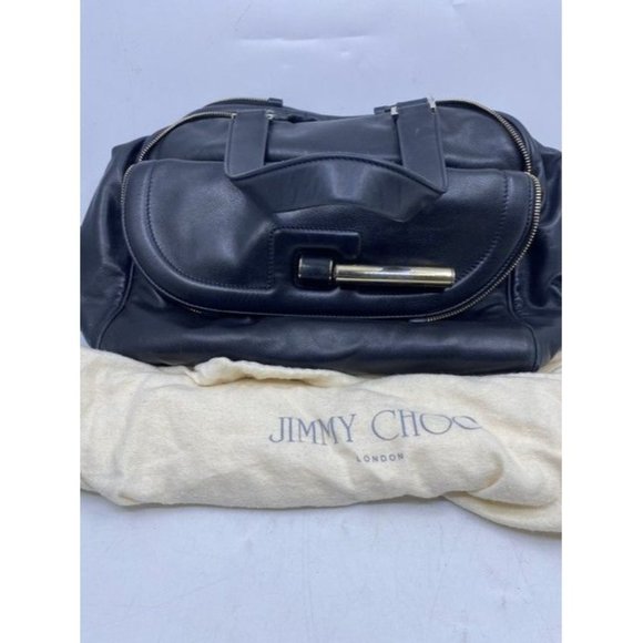 Jimmy Choo Justine Handbag Black Leather Shoulder Bag - Picture 4 of 12